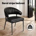 Artiss Dining Chairs Set of 2 Leather Armchair Black