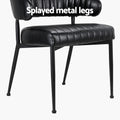 Artiss Dining Chairs Set of 2 Leather Armchair Black