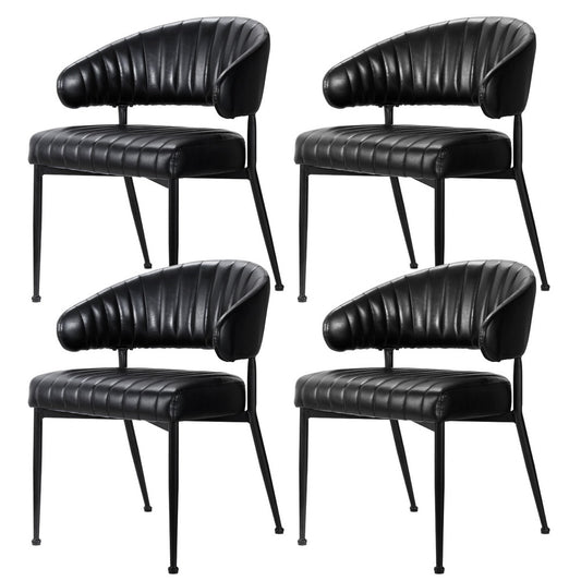 Artiss Dining Chairs Set of 4 Leather Armchair Black