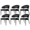 Artiss Dining Chairs Set of 6 Leather Hollow Armchair Black