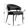 Artiss Dining Chairs Set of 6 Leather Hollow Armchair Black