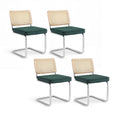 Artiss Dining Chairs Set of 4 Velvet Green Rattan