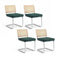 Artiss Dining Chairs Set of 4 Velvet Green Rattan
