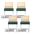 Artiss Dining Chairs Set of 4 Velvet Green Rattan