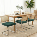 Artiss Dining Chairs Set of 4 Velvet Green Rattan