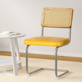 Artiss Dining Chairs Set of 2 Velvet Rattan Yellow