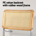 Artiss Dining Chairs Set of 2 Velvet Rattan Yellow