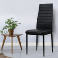 Artiss Dining Chairs Set of 4 Leather Black Tufted