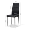 Artiss Dining Chairs Set of 4 Leather Black Tufted
