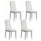 Artiss Dining Chairs Set of 4 White Leather Channel Tufted