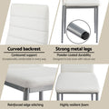 Artiss Dining Chairs Set of 4 White Leather Channel Tufted