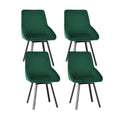 Artiss Dining Chair Set 4 Velvet Swivel Green