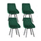 Artiss Dining Chair Set 4 Velvet Swivel Green