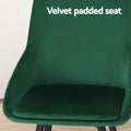 Artiss Dining Chair Set 4 Velvet Swivel Green