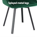 Artiss Dining Chair Set 4 Velvet Swivel Green