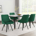 Artiss Dining Chair Set 4 Velvet Swivel Green