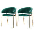 Artiss Dining Chairs Set of 2 Velvet Green Armchair