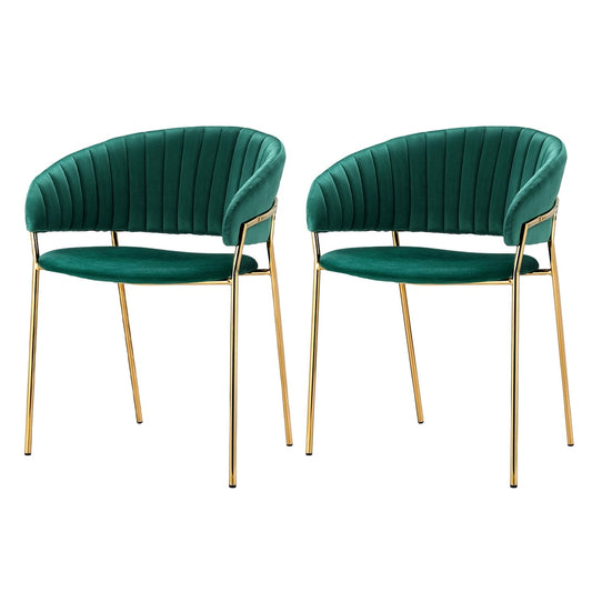 Artiss Dining Chairs Set of 2 Velvet Green Armchair