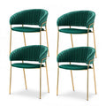 Artiss Dining Chairs Set 4 Velvet Armchair Green