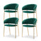 Artiss Dining Chairs Set 4 Velvet Armchair Green