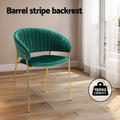 Artiss Dining Chairs Set 4 Velvet Armchair Green