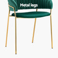 Artiss Dining Chairs Set 4 Velvet Armchair Green