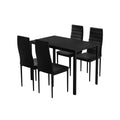 Artiss Dining Table Chair Set 4 Seater Black 5 Piece