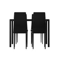Artiss Dining Table Chair Set 4 Seater Black 5 Piece