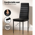 Artiss Dining Table Chair Set 4 Seater Black 5 Piece