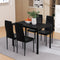Artiss Dining Table Chair Set 4 Seater Black 5 Piece