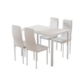 Artiss Dining Set 5 Piece White Table 4 Chairs Kitchen Furniture