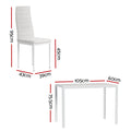 Artiss Dining Set 5 Piece White Table 4 Chairs Kitchen Furniture