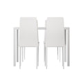 Artiss Dining Set 5 Piece White Table 4 Chairs Kitchen Furniture