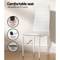 Artiss Dining Set 5 Piece White Table 4 Chairs Kitchen Furniture