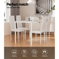 Artiss Dining Set 5 Piece White Table 4 Chairs Kitchen Furniture