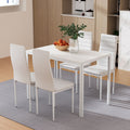 Artiss Dining Set 5 Piece White Table 4 Chairs Kitchen Furniture