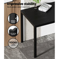 Artiss Dining Set 7 Piece 6 Chair Table Black