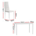 Artiss Dining Set 6 Chairs Table White 7 Piece Wooden Seat