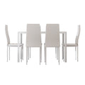 Artiss Dining Set 6 Chairs Table White 7 Piece Wooden Seat