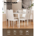 Artiss Dining Set 6 Chairs Table White 7 Piece Wooden Seat