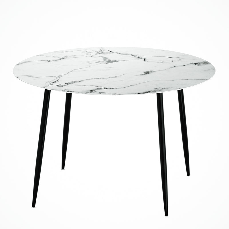 Artiss Dining Table Round Marble Effect 110cm