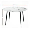 Artiss Dining Table Round Marble Effect 110cm