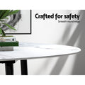 Artiss Dining Table Round Marble Effect 110cm
