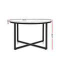 Artiss Round Marble Effect Coffee Table 70cm