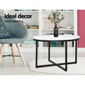Artiss Round Marble Effect Coffee Table 70cm