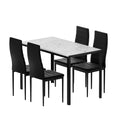 Artiss Dining Table and 4 Chairs Set Marble Effect