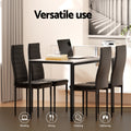 Artiss Dining Table and 4 Chairs Set Marble Effect