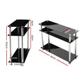 Artiss Console Table Tempered Glass Black 80cm