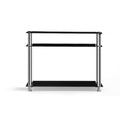 Artiss Console Table Tempered Glass Black 80cm