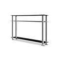 Artiss Console Table Tempered Glass Black 80cm